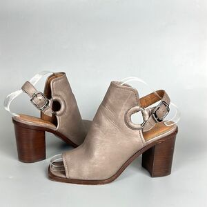 Frye Delaney Harness Leather Slingback High Heel Peep Toe Sandals US 7